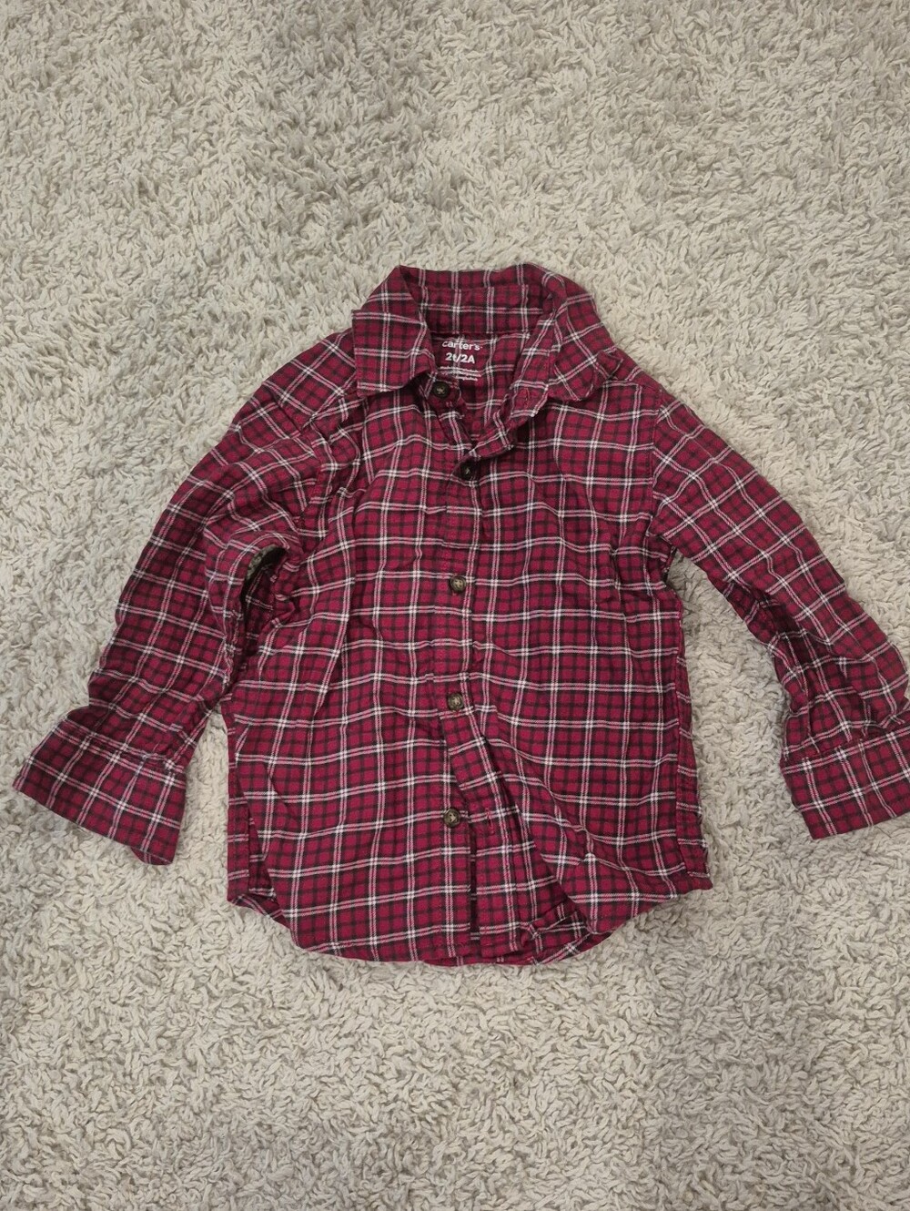 Carters Plaid Flannel Button Down 2T